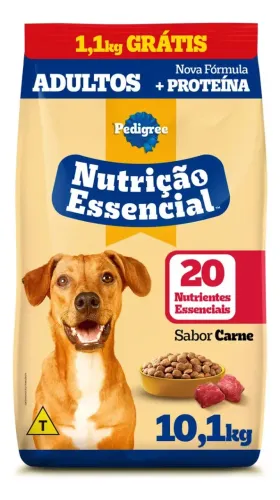Ração Pedigree Nutrição Essencial Carne Cães Adultos 10,1kg