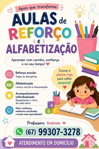 Aula de Reforço Escolar e Alfabetização 