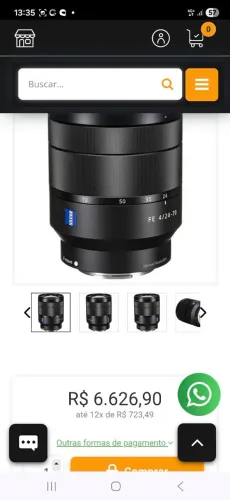  Lente 24 70  sony  zeiss  estado de Nova poucas vezes  usanda