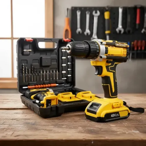 Furadeira e Parafusadeira de Impacto Profissional 48V + Maleta Completa