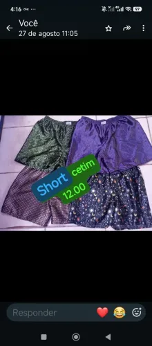 Shorts de durmi setim confortável ótimo