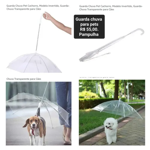Guarda chuva com coleira para pets