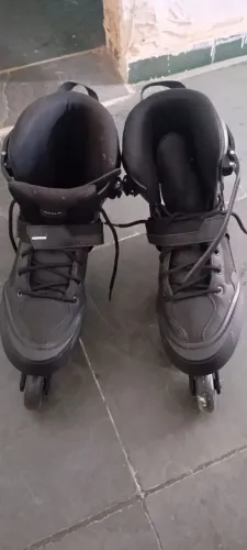 Patins in Line fit 100 Oxelo, preto-cinza, 45
