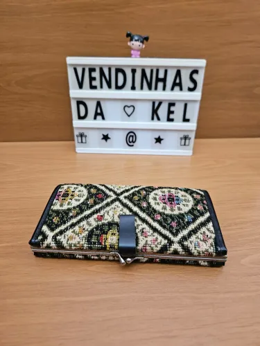 Carteira vintage em Gobelin anos 60