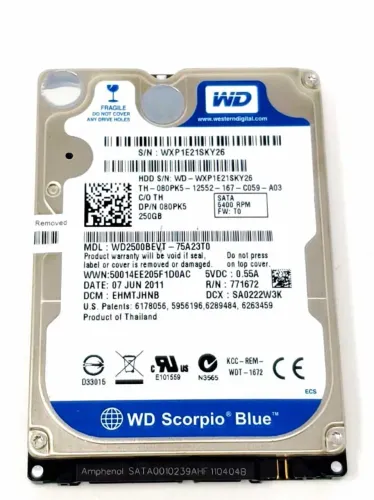 Hd para notebook Wd 250gb