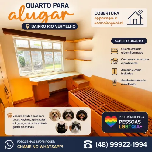 Aluguel de Quarto em cobertura