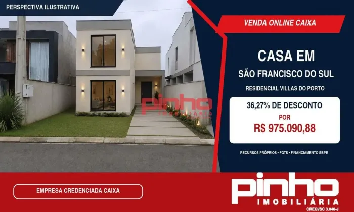 Casa com 4 dormitórios à venda, 282 m² por R$ 975.090,88 - Iperoba - São Francisco do Sul/