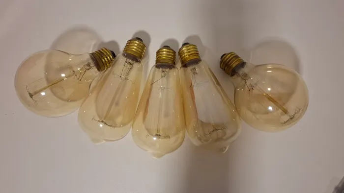 Lote 5 Lâmpadas Retrô Filamento De Carbono Incandescente Vintage E2