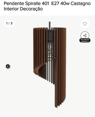 Luminária pendente em mdf