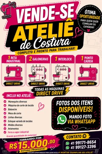 Ateliê de costura completo