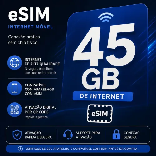 Internet eSIM 45GB - Ativação Digital