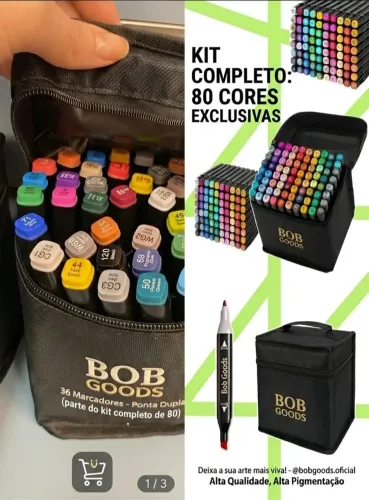 Canetas Bob goods 80 cores + estojo