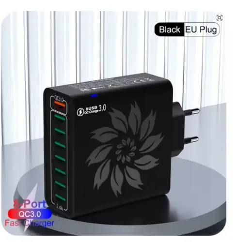 carregador usb 8 em 1 quick charge qc3.0 65w padrao EU