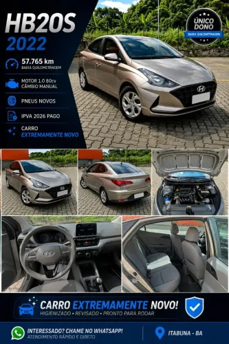 Hyundai HB20S Vision 1.0 Flex 12V MEC 2022