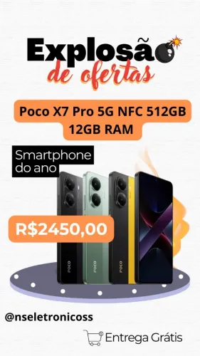 Xiaomi Poco X7 Pro 5G Dual 512Gb 12Gb Ram Preto Amarelo Verde Entregamos Gratis 