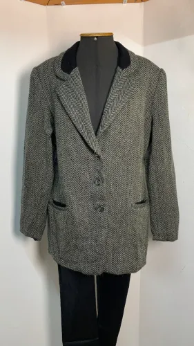 Casaco feminino vintage lã | 40/42 (1258)