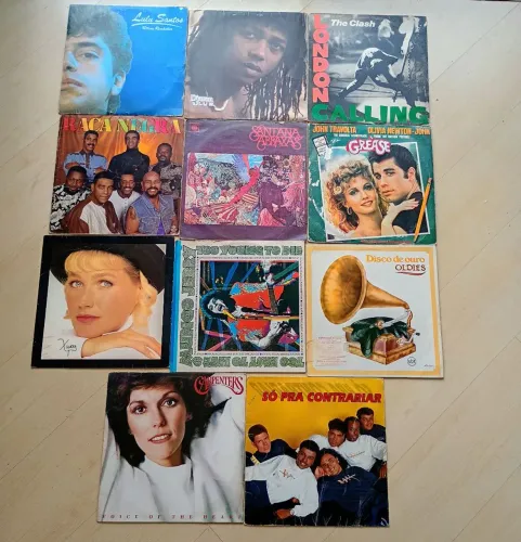 Lote 11 LPs - disco de vinil Djavan, The Clash, Santana, Lulu Santos e mais