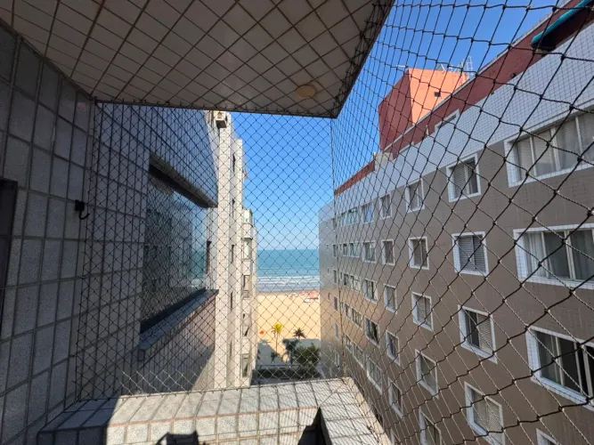 Apartamento 2 quartos com suíte, vista mar, prédio frente mar na Aviação Praia Grande