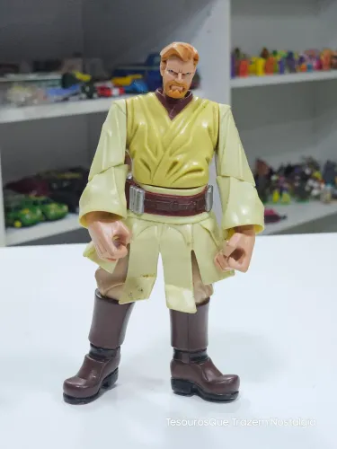 Boneco Star Wars Force Battlers Obi Wan Hasbro 2005