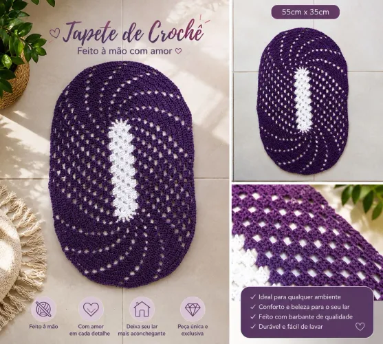 Tapete de crochê artesanal