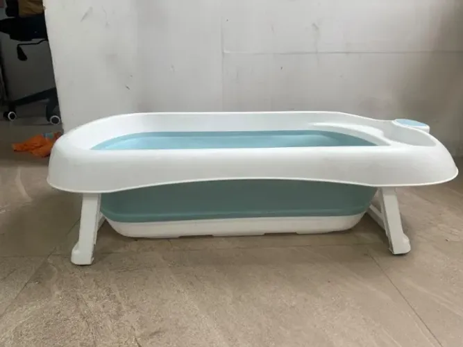 Banheira Dobrável Silicone E Plástico Portátil (Azul) Buba