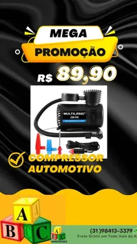 Compressor de ar automotivo 12v