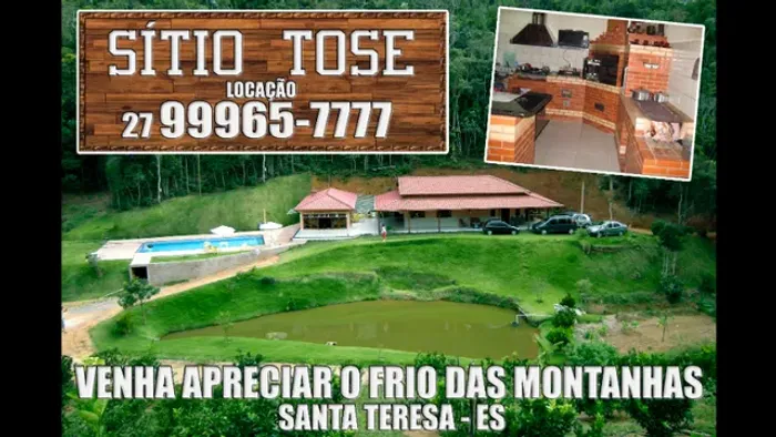 sitio com piscina - santa teresa