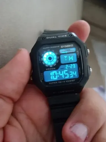 Relógio Digital quadrado a Prova D água Display Lcd na cores: preto e branco