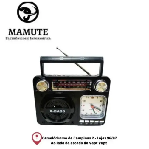 Rádio Relógio Retro Bluetooth Fm Am Sw Usb Portátil