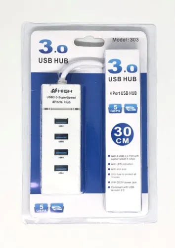Expansor Hub USB 3.0 com Led 4 Portas Super Speed 5.0 Gbps Novo na Caixa