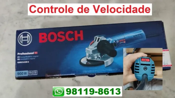 Esmerilhadeira Bosch 900w Gws 9-125S com Ajuste de velocidade - NOVA