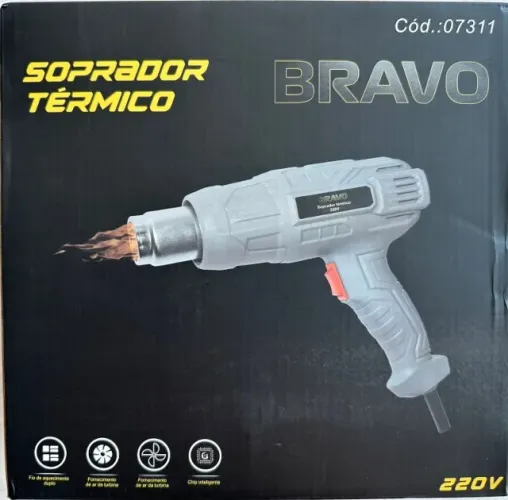 Soprador Térmico Bravo Profissional Titanium Ar Quente 300 a 500c 2000W + Garantia