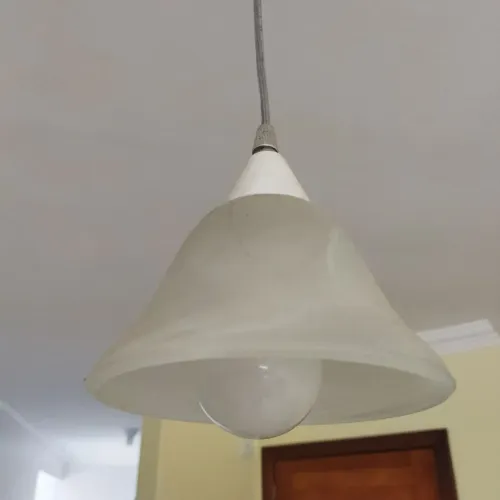 Luminária vintage em vidro jateado 