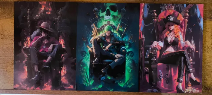 Kit 3 Placas Decorativas de Animes