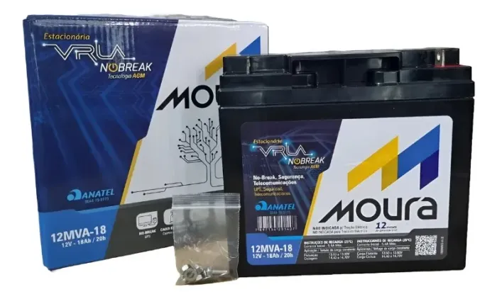 Bateria Moura Selada VRLA 12V 18Ah Estacionaria para Nobreak 12MVA-18