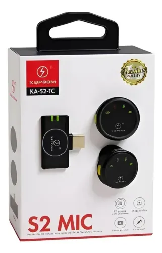 Microfone Lapela Duplo Sem Fio Tipo C Wireless Com Estojo Magnetico Loja Coimbra Entrega