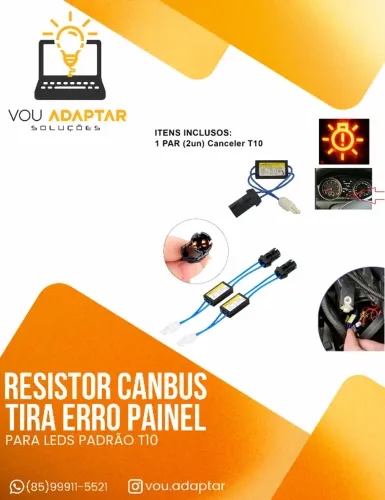 Resistor Canceler T10 Led Canbus Cambus Cancelador De Erros Painel de carro