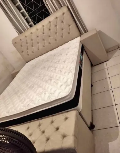 Cama Box Casal com Cabeceira e recamier 