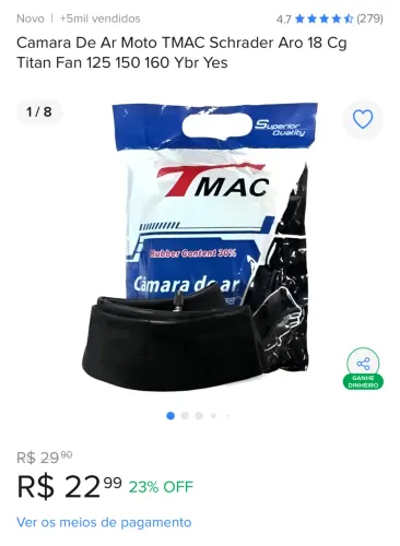 Câmaras de ar pra motos