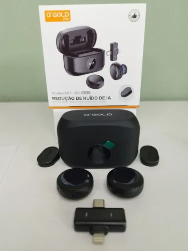 Microfone de Lapela Duplo Profissional LACRADO