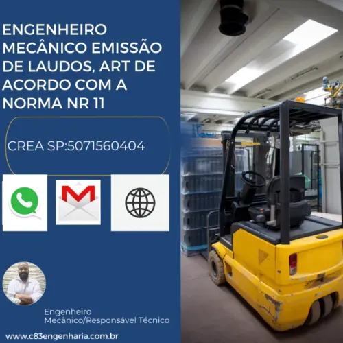 ENGENHEIRO MECÂNICO/RESPONSÁVEL TÉCNICO EMISSÃO DE LUDOS E ART PARA SISTEMAS TRANSPORTADOR
