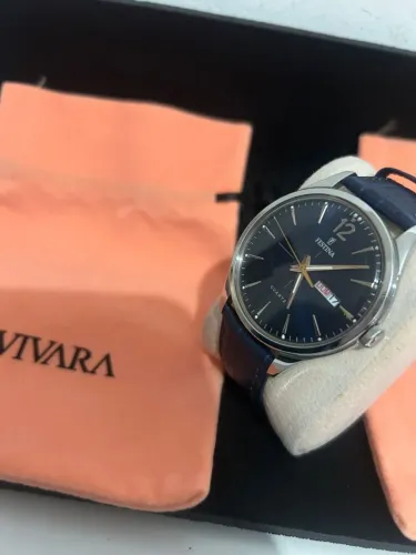 Relógio Festina F20205 Couro azul Nunca usado / único dono / aceito troca