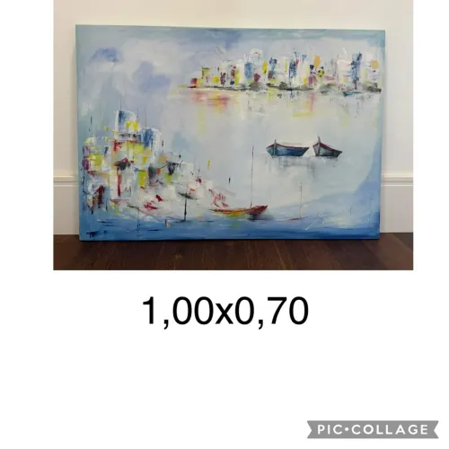 Quadro Abstrato com Paisagem de Cidade