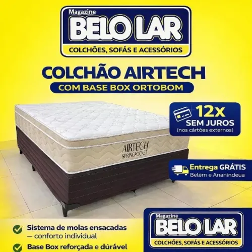 Cama box Airtech e na belo lar