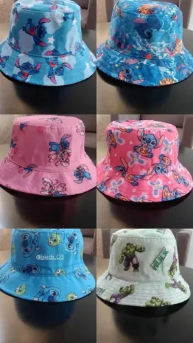 Chapéu infantil Stitch Lilo, aranha, Moana, Hulk, barbie
