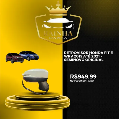 Retrovisor Honda Fit e Wrv 2015 até 2021 -SEMINOVO ORIGINAL