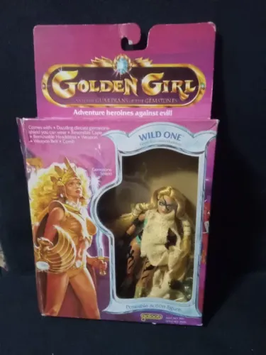 Boneco Action Figure anos 80 Golden Girl Wild One Guardiãs Gemstones na caixa