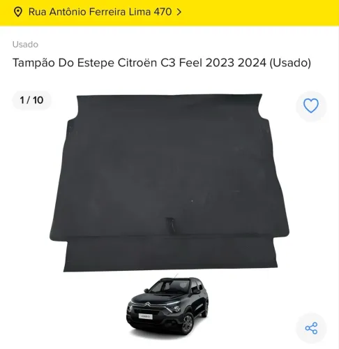 Tampão do Estepe Citroën C3 Feel 2023