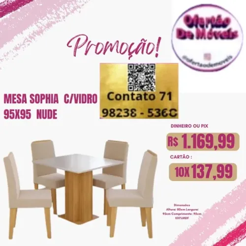 Mesa com Vidro/Grátis Entrega/ Contato 71  9 82 38 mais 5360/Entrega Rápida
