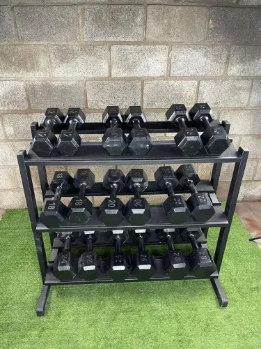 Halteres sextavados pintados novos